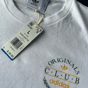 Adidas Originals White Tee BNWT Laurel logo size L